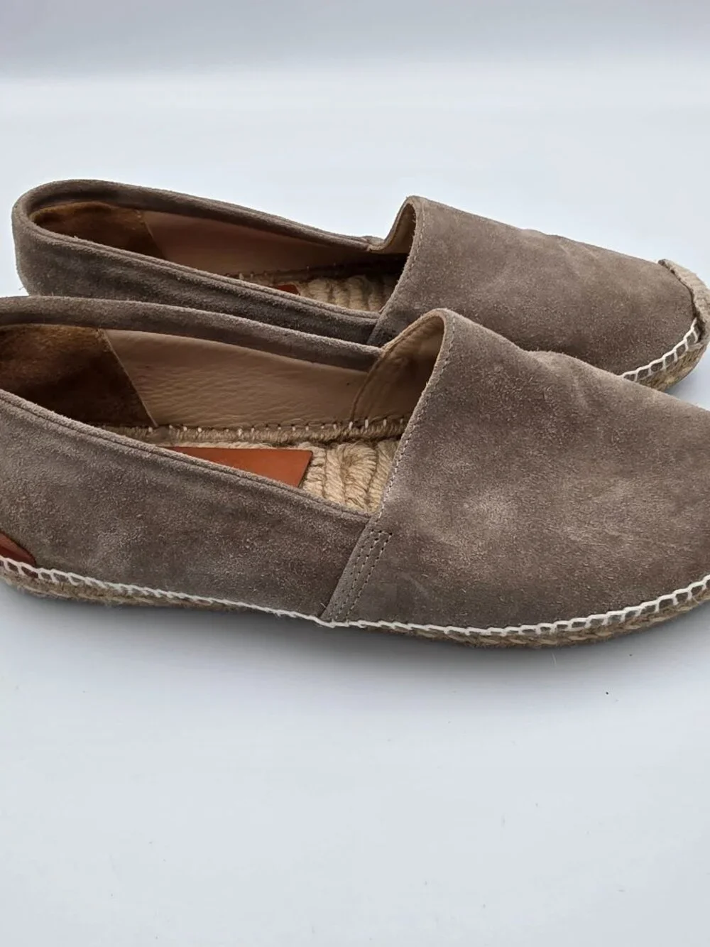 rag & bone Noa Suede Espadrille Flats Taupe Gray Size 40